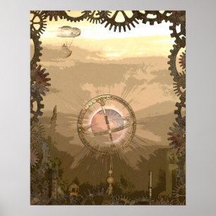 Póster Steampunk Fantasy City