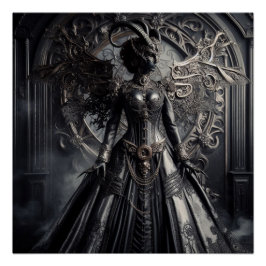 Póster Steampunk Fantasy Darkness Demon Fashion