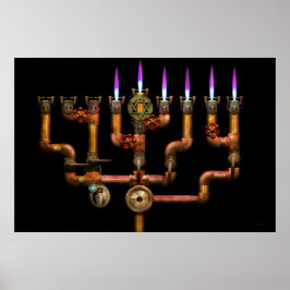 Póster Steampunk - Fontanería - Encendiendo la Menorá