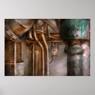 Póster Steampunk - fontanería - extracto industrial