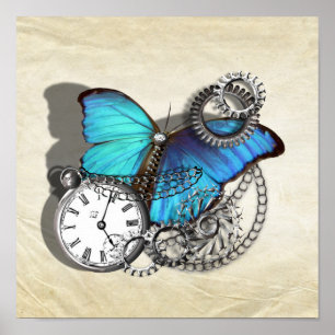 Póster Steampunk Gears Butterfly