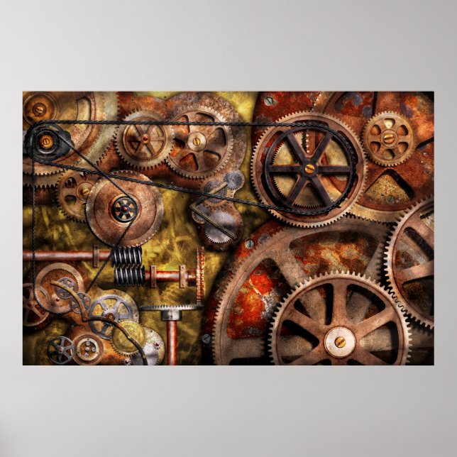 Póster Steampunk - Gears - Trabajos internos (Frente)