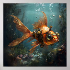 Póster Steampunk Goldfish