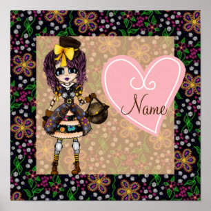 Póster Steampunk Gothic Lolita - regalos para niñas