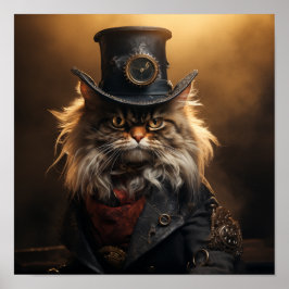 Póster Steampunk Grumpy Cat
