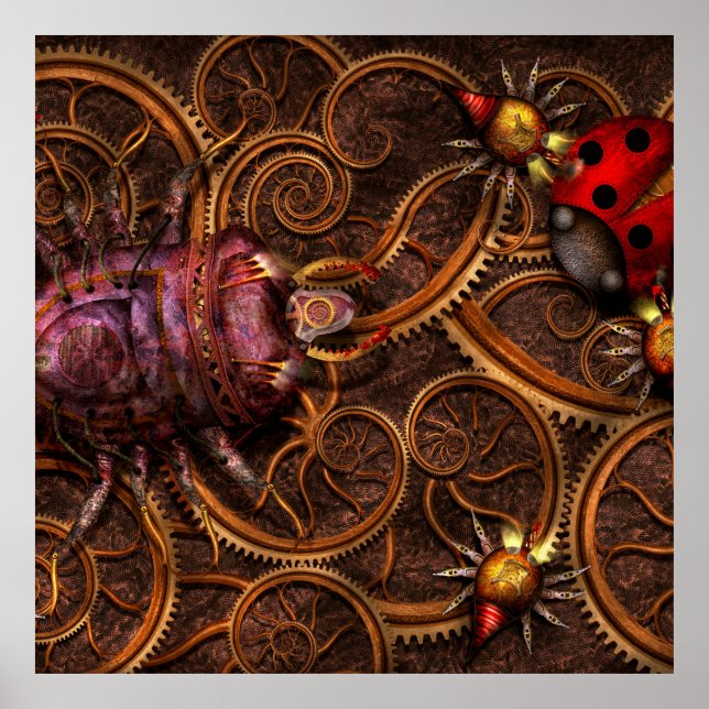 Póster Steampunk - Insecto - Arañitas itsy bitsy (Frente)