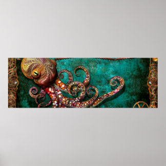 Póster Steampunk - La historia del Kraken