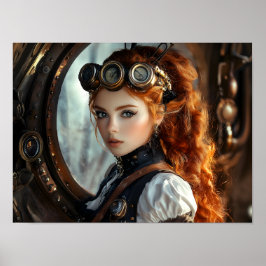 Póster Steampunk Lady