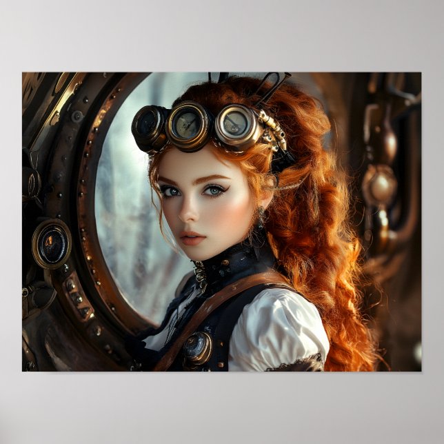 Póster Steampunk Lady (Frente)