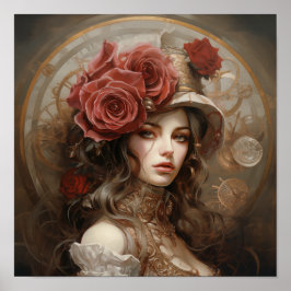 Póster Steampunk Lady