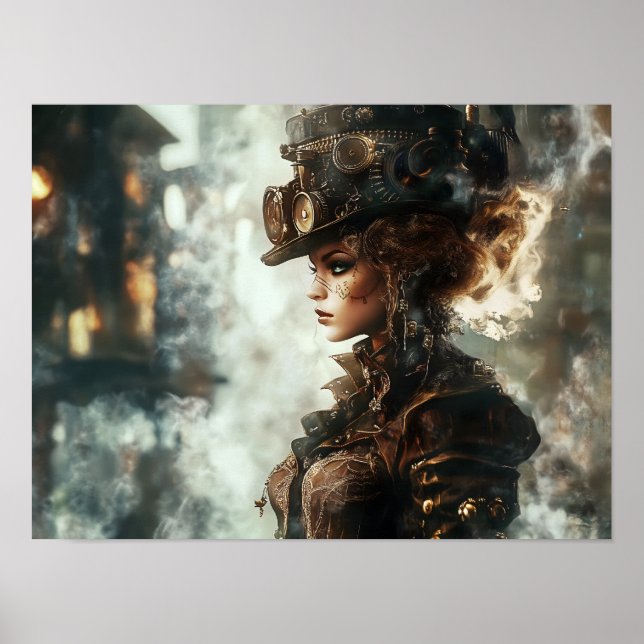 Póster Steampunk Lady (Frente)