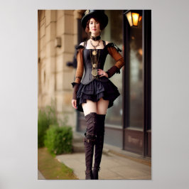 Póster Steampunk Lady
