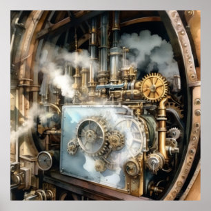 Póster Steampunk Machine