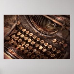 Póster Steampunk - máquina de escribir - tuckered también