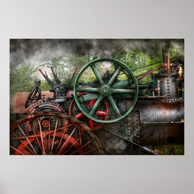 Póster Steampunk - Máquina - Transporte del futuro (Frente)