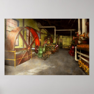 Póster Steampunk - Motor - Central eléctrica 1905
