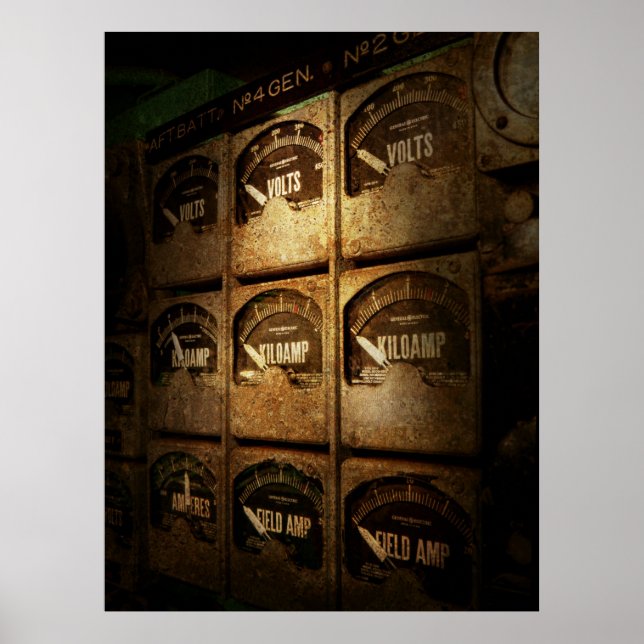 Póster Steampunk - Naval - Electric - Power Grid (Frente)