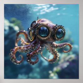 Póster Steampunk Octopus
