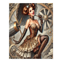 Steampunk Pin Up Poster 3, Glamour & Vintage