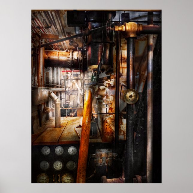 Póster Steampunk - Plumba - Tuberías (Frente)