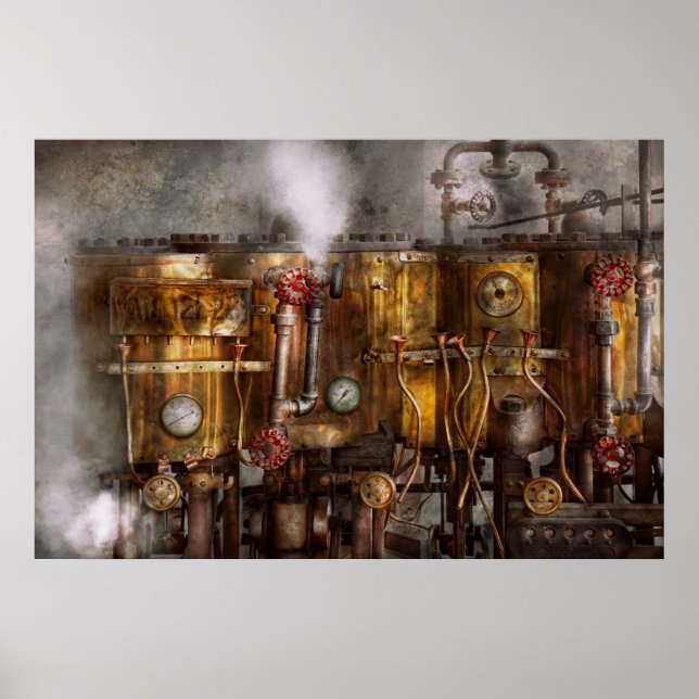 Póster Steampunk - Plumbing - Aparato de destilación (Frente)