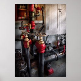 Póster Steampunk - Plumbing - Gire la válvula