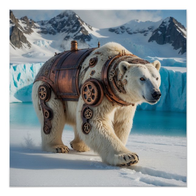 Póster Steampunk Polar Bear Warrior (Anverso)