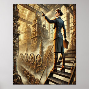 Póster Steampunk Poster 13, La Mujer Forestal