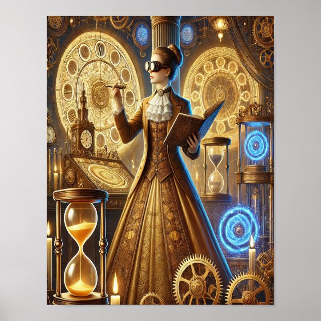 Póster Steampunk Poster 24, el profesor de viajes de tiem (Frente)