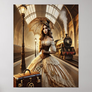 Póster Steampunk Poster 29, The Train Station Debutante
