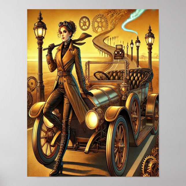Póster Steampunk Poster 30, Chauffeur de fondo (Frente)