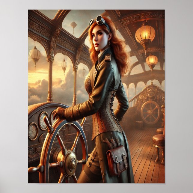 Póster Steampunk Poster 35, la hija del capitán del cielo (Frente)