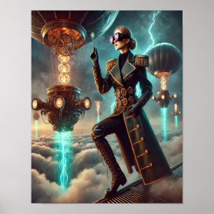 Póster Steampunk Poster 43, El Explorador Etherborne