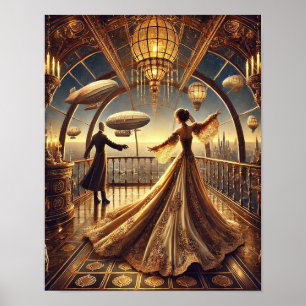 Póster Steampunk Poster 5, The Airship Ballroom Queen