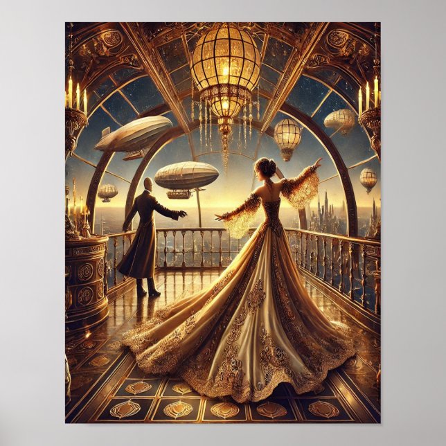 Póster Steampunk Poster 5, The Airship Ballroom Queen (Frente)