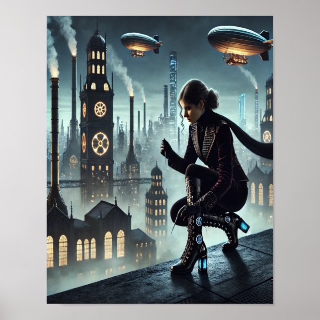 Póster Steampunk Poster 65 El asesino de terciopelo (Frente)