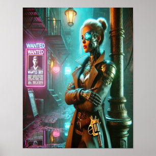 Póster Steampunk Poster 66 The Cybernetic Bounty Hunter