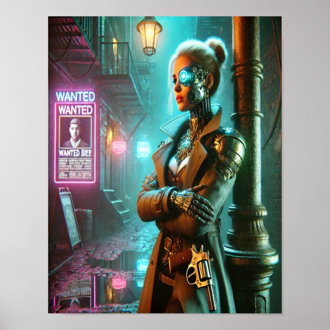 Póster Steampunk Poster 66 The Cybernetic Bounty Hunter (Frente)