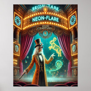Póster Steampunk Poster 70 El mago neon-flare