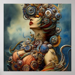 Póster Steampunk Queen Art Poster