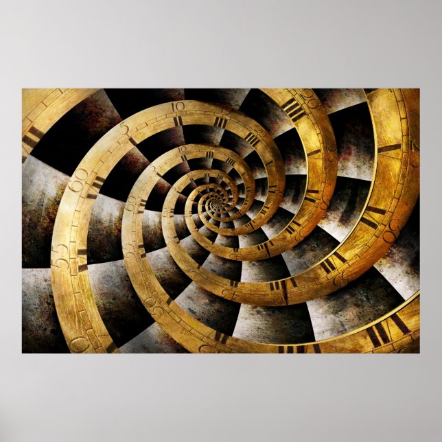 Póster Steampunk - Reloj - El flujo del tiempo (Frente)