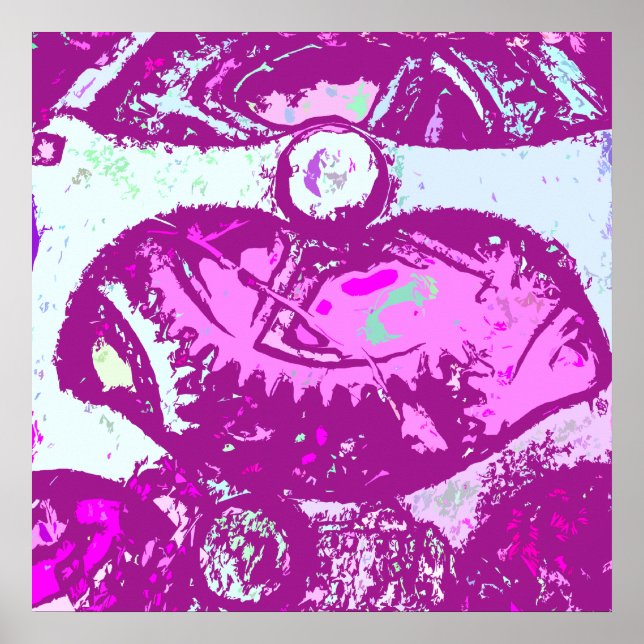 Póster steampunk rosa (Frente)