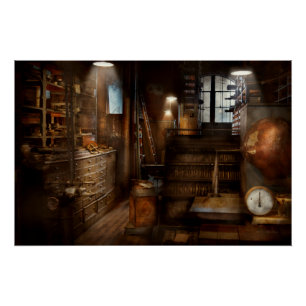 Póster Steampunk - Sala de herramientas de un loco