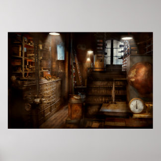 Póster Steampunk - Sala de herramientas de un loco