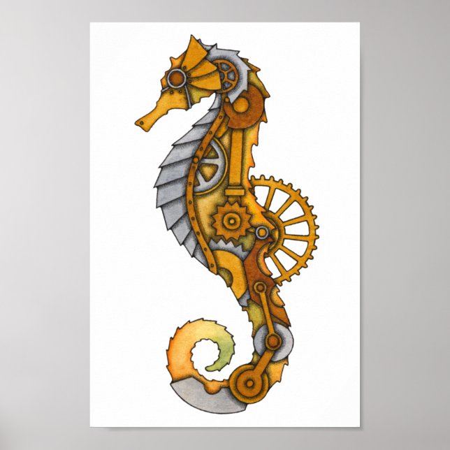 Póster Steampunk Seahorse (Frente)