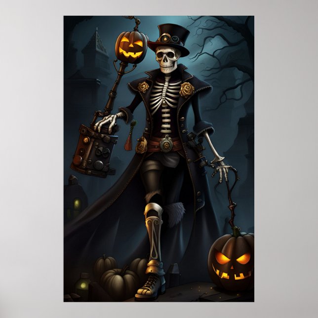 Póster Steampunk Skeleton (Frente)