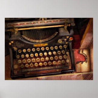 Póster Steampunk - Sólo una máquina de escribir normal