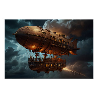 Póster Steampunk Submersible Ocean-liner
