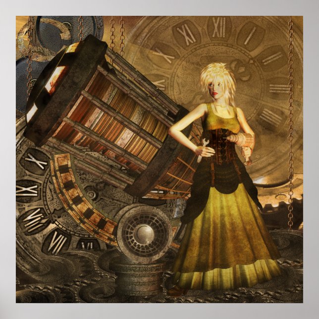 Póster Steampunk - Sueños telescópicos de Ceris (Frente)