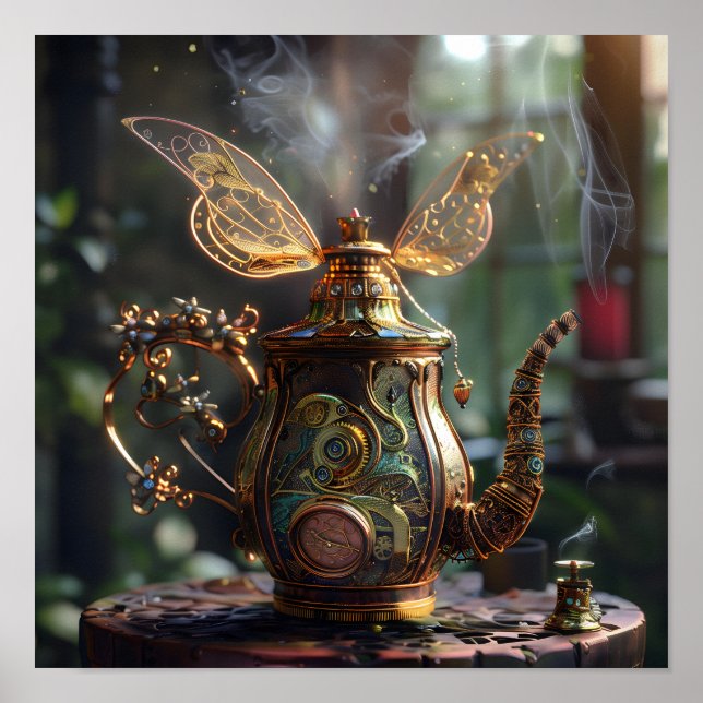 Póster Steampunk Teapot (Frente)